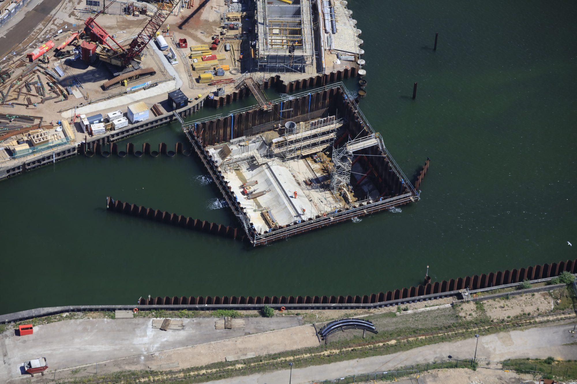 Construction site near water body | Ipswich Tidal Barrier | Dewatering