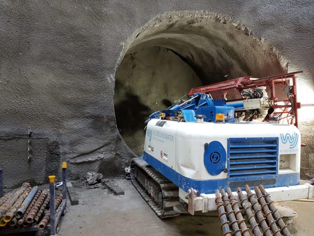 Tunnel boring machine in construction site | Frogmore Connection Tunnel | Dewatering