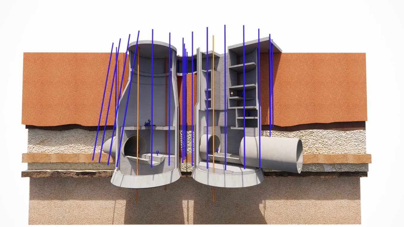Conceptual model of ventilation shaft design | HS2 Routewide | Groundwater Control