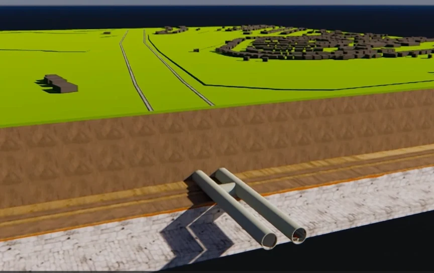 Underground pipes with landscape above | HS2 Routewide | Groundwater Control